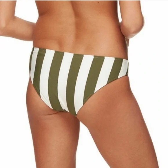 SOLID & STRIPED The Elle Bikini Bottom Olive Green White Stripe Swim Sma… - Picture 7 of 14